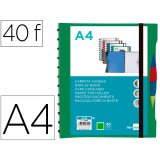 Protege-documents liderpapel personnalisable kangourou 40  pochettes amovibles 5         intercalaires a4 vert
