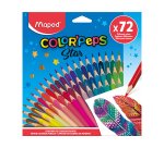 Crayon couleur maped color'peps mine resistante    facile a tailler coloris      assortis etui de 72 unites