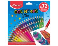 Crayon couleur maped color'peps mine resistante    facile a tailler coloris      assortis etui de 72 unites