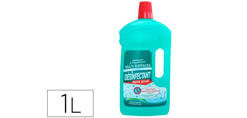 Nettoyant desinfectant coldis degraissant sans javel        multi-surface capacite 1l