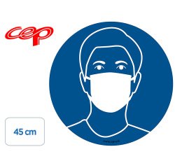 Stickers cep de signalisation port du masque obligatoire    pose au sol diametre 45cm