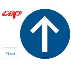 Stickers cep de signalisation du sens de la circulation     obligatoire pose au sol       diametre 45cm