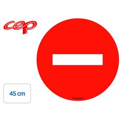 Stickers cep de signalisation du sens interdit pose au sol  diametre 45cm