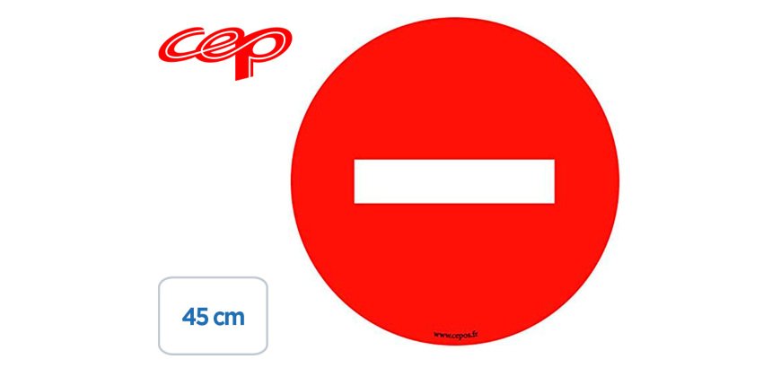 Stickers cep de signalisation du sens interdit pose au sol  diametre 45cm