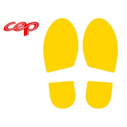 Stickers cep empreinte de pas permettant de materialiser    les voies de circulation      jaune jeu de 2