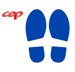Stickers cep empreinte de pas permettant de materialiser    les voies de circulation bleu jeu de 2