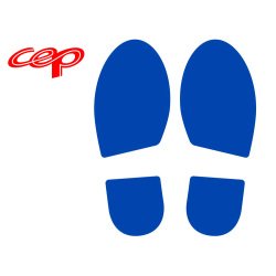 Stickers cep empreinte de pas permettant de materialiser    les voies de circulation bleu jeu de 2
