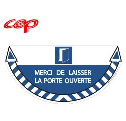 Stickers cep de signalisation laisser la porte ouverte demi lune