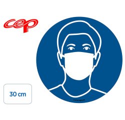 Stickers cep de signalisation port du masque obligatoire    mural diametre 30cm