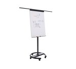 Chevalet conference juvenilia metal pied mobile sur roulette colorie blanc et noir