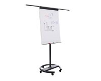 Chevalet conference juvenilia metal pied mobile sur roulette colorie blanc et noir