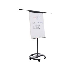 Chevalet conference juvenilia metal pied mobile sur roulette colorie blanc et noir