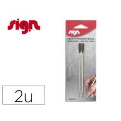 Blister de 2 recharges billes compatible CROSS pointe moyenne. Coloris noir