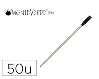 Recharge bille monteverde cross m pointe moyenne        coloris noir tube 50 unites