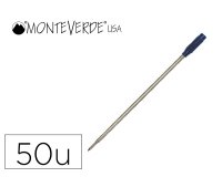Recharge bille monteverde cross m pointe moyenne        coloris bleu tube 50 unites