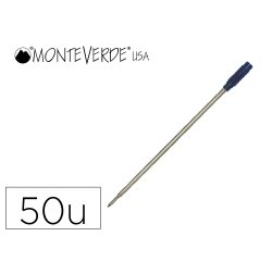 Recharge bille monteverde cross m pointe moyenne        coloris bleu tube 50 unites