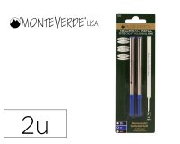 Recharge roller monteverde cross f pointe moyenne        coloris bleu blister 2 unites