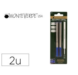 Recharge roller monteverde cross f pointe moyenne        coloris bleu blister 2 unites