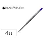 Recharge roller monteverde cross f pointe moyenne        coloris bleu tube 4 unites