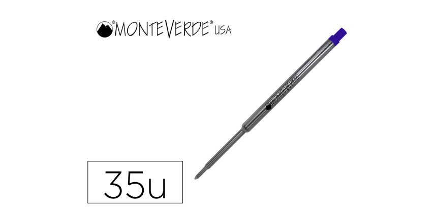 Recharge roller monteverde cross f pointe moyenne        coloris bleu tube 35 unites