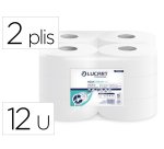 Papier toilette mini jumbo aquastream 150m coloris blanc 2 plis lot de 12