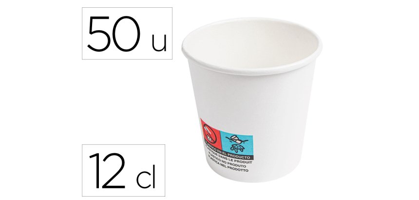 Gobelet hps carton 12cl blanc paquet de 50 unit s