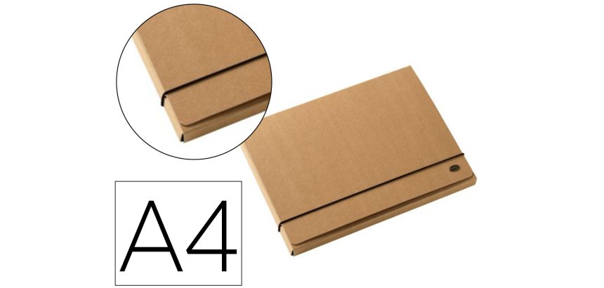Pochette multo kraft carton 3 rabats a4 fermeture elastique