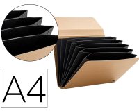 Classeur-trieur multo kraft carton 7 compartiments a4     fermeture elastique