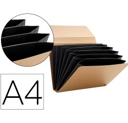 Classeur-trieur multo kraft carton 7 compartiments a4     fermeture elastique
