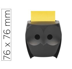 Devidoir post-it blocs z-notes chouette coloris noir mat + 2 recharges 45f 76x76mm