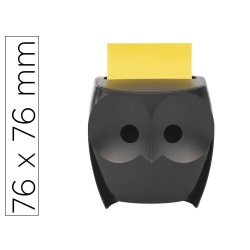 Devidoir post-it blocs z-notes chouette coloris noir mat + 2 recharges 45f 76x76mm