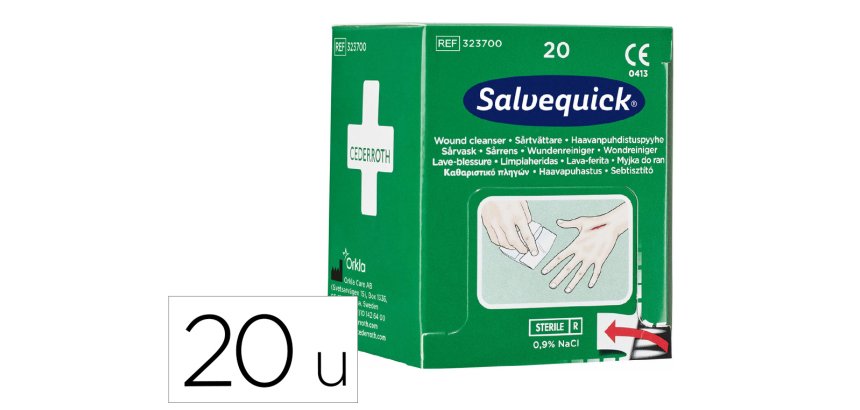 Lingette antiseptique pour plaies Salvequick Cederroth