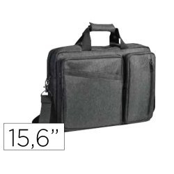 Sacoche informatique carpentras 15.6\" 2 compartiments bande trolley poignee renforcee bandouliere reglable coloris gris