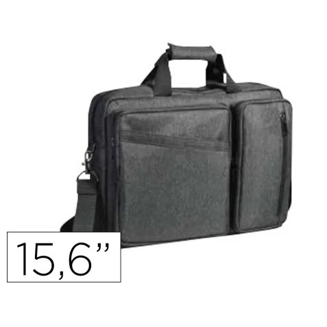 Sacoche informatique carpentras 15.6\" 2 compartiments bande trolley poignee renforcee bandouliere reglable coloris gris