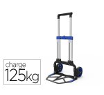 Diable viso manutention pliant telescopique aluminium bavette rabattable roues caoutchouc charge maximale 125kg