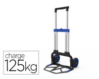 Diable viso manutention pliant telescopique aluminium bavette rabattable roues caoutchouc charge maximale 125kg