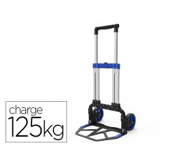 Diable viso manutention pliant telescopique aluminium bavette rabattable roues caoutchouc charge maximale 125kg