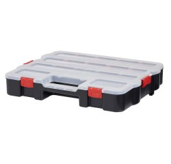 Mallette a outils viso pp couvercle transparent poignee transport 7 compartiments et  8 separateurs amovibles