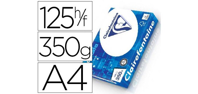 Papier clairefontaine clairalfa extra blanc a4 350g/m2 blancheur 170 opacité 93 rigidité 135 toucher satiné 125 feuilles