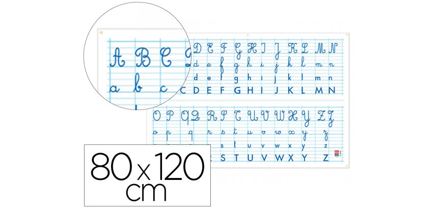 Tableau alphabet et seyes recto/verso bouchut grandremy pellicule effacable 5         oeillets de suspension