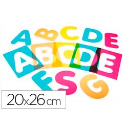 Pochoir alphabet culture club en plastique lettres          majuscules 20x16cm paquet 26  unites