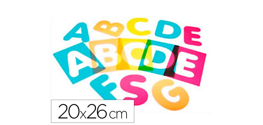 Pochoir alphabet culture club en plastique lettres          majuscules 20x16cm paquet 26  unites