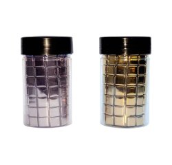 Mosaique en verre culture club 1x1cm bords arrondis pot 250g coloris argent