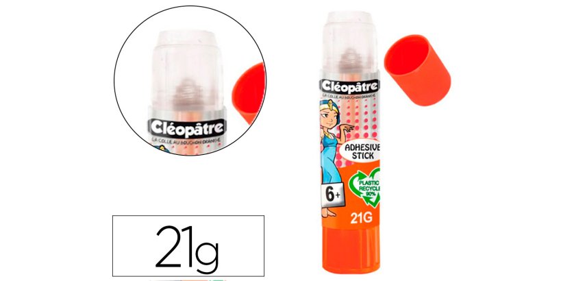 Stick de colle cleopatre invisible forte usage         intensif sans solvant carton  papier photos des 6 ans 21gr