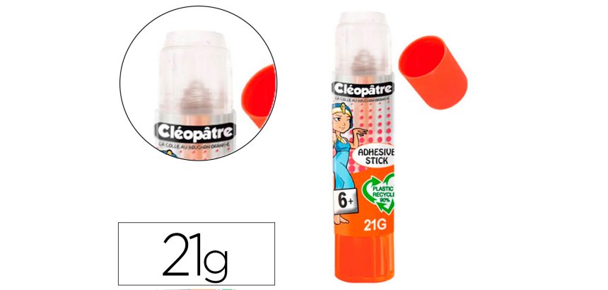 Stick de colle cleopatre invisible forte usage         intensif sans solvant carton  papier photos des 6 ans 21gr