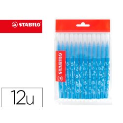 Recharge schoolpack feutre de coloriage stabilo trio a-z    encre lavable pointe moyenne  12 unit bl ciel be15/278-37811
