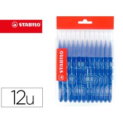 Recharge schoolpack feutre de coloriage stabilo trio a-z    encre lavable pointe moyenne  12 unites bleu be15/278-37841