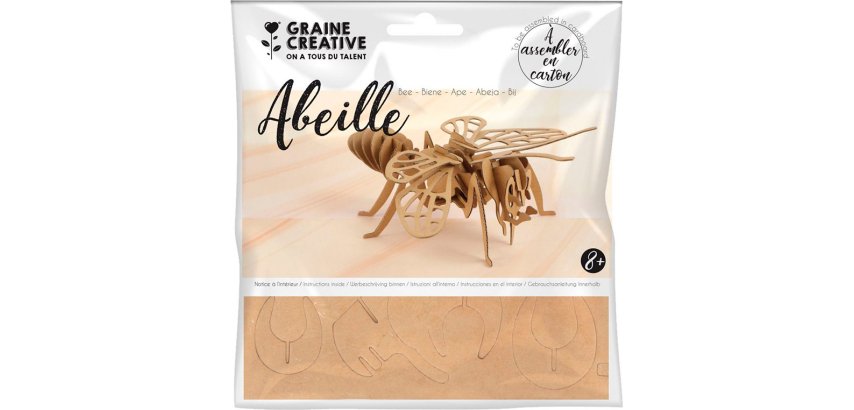 Maquette abeille graine creative carton a assembler   decorer personnaliser         230x90x230mm