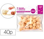 Perles en bois graine creative diametre 15mm sachet 40 pieces