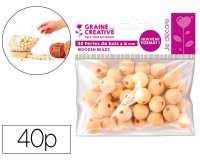 Perles en bois graine creative diametre 15mm sachet 40 pieces